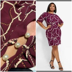 Dresses Pearl Chain red burgandy dress knee fashion